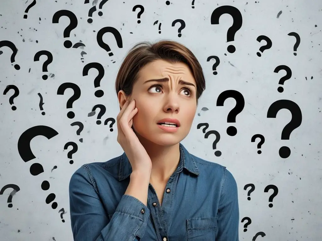 Woman Pondering Questions In Thoughtful Portrait Setup